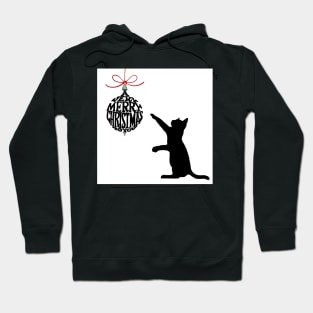 Merry Christmas black cat Hoodie